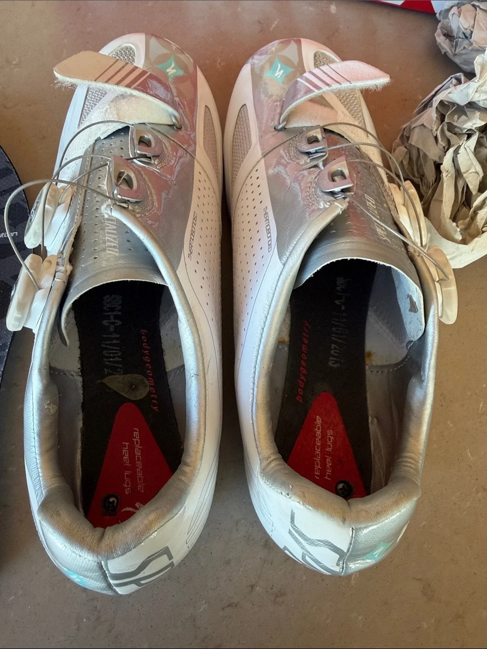 Specialized S-Works Road Cycling Shoes EU 38 US 7.25 White Silver Carbon BOA Box
